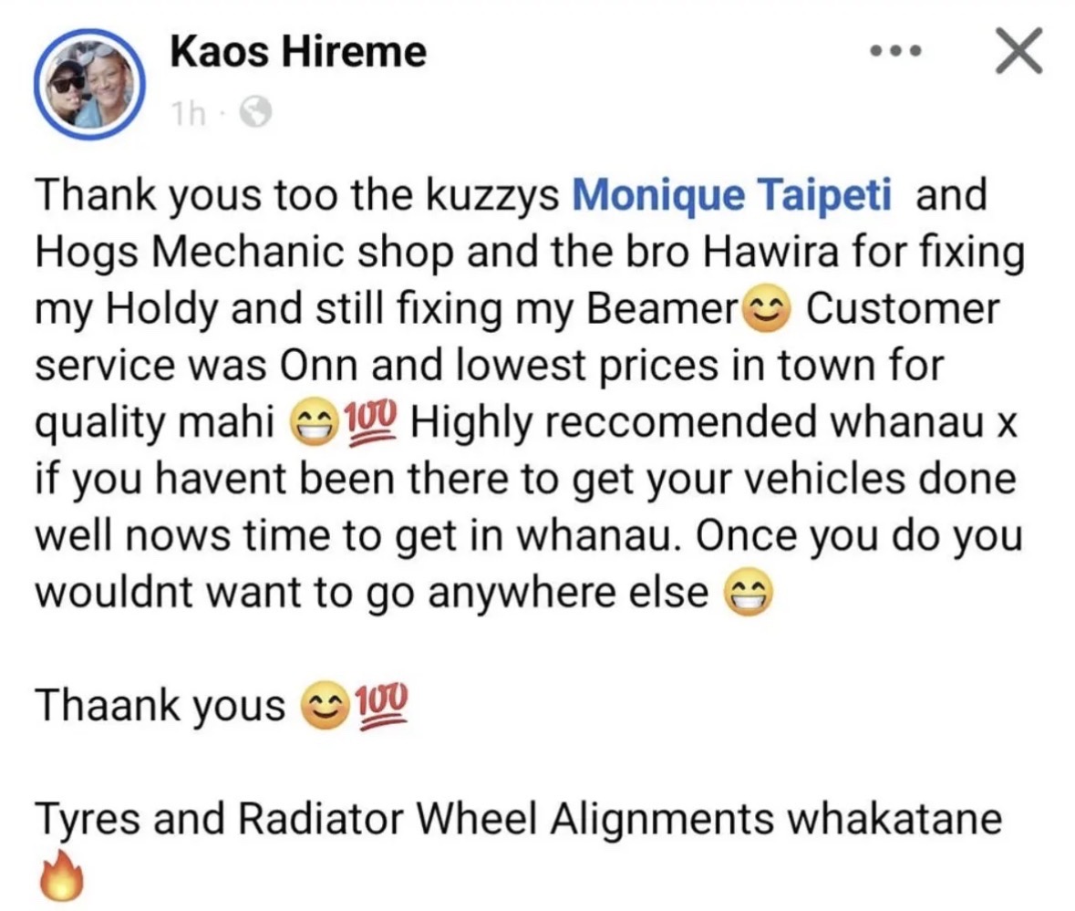 Customer review screenshot recommending the garage